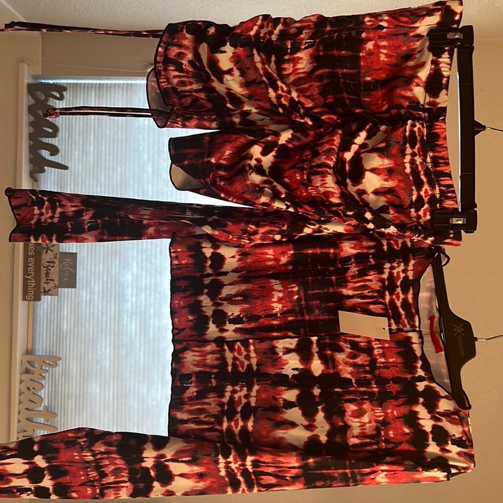 Casual shirt set, stretchy XL but it will fit to a M or L